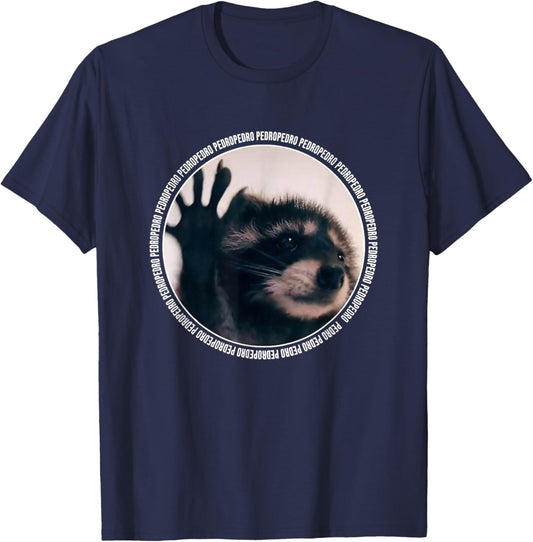 Pedro Funny Raccoon Dancing Meme T-Shirt - T-Shirt | Navy
