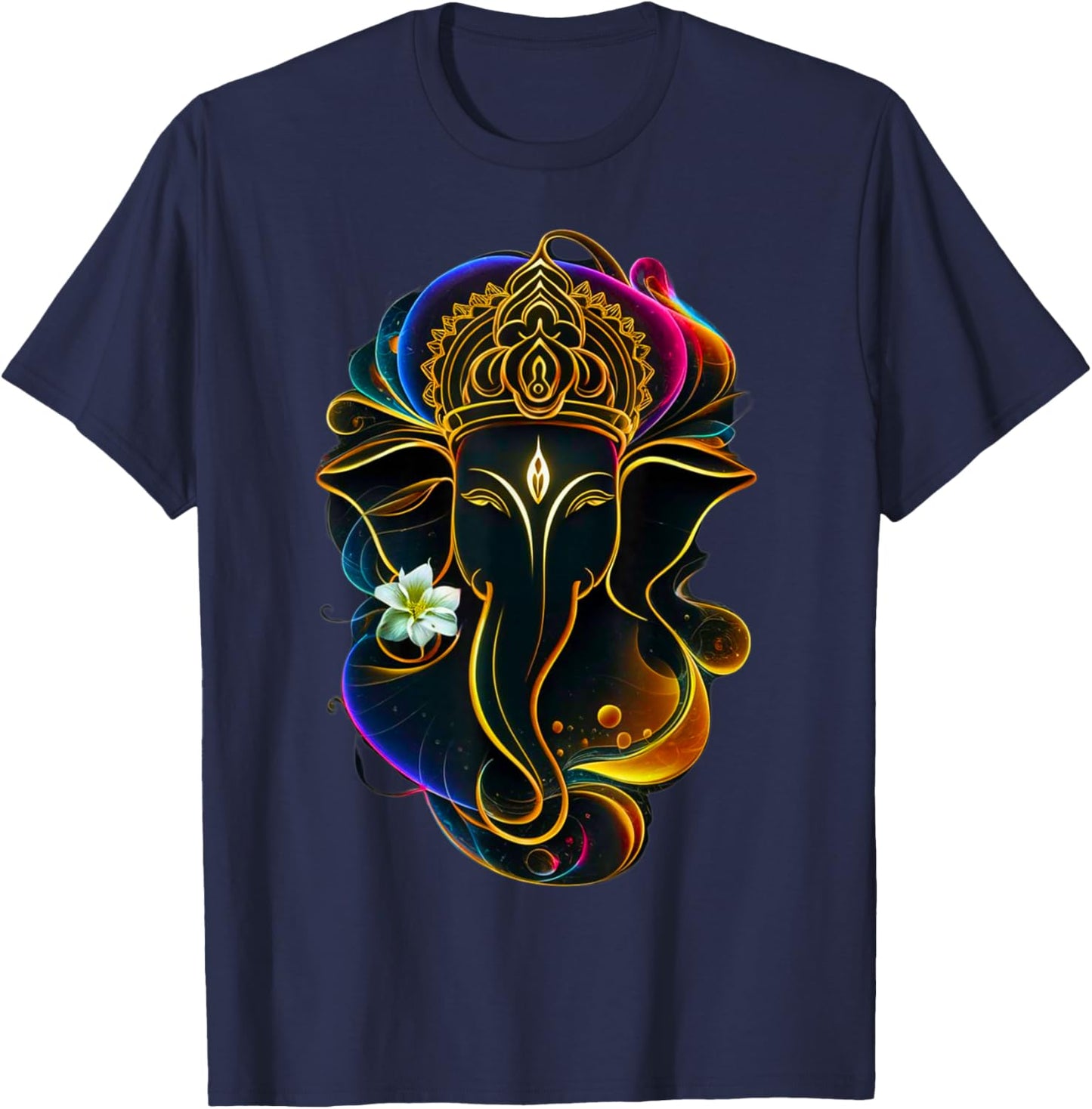 Hindu Ganesha Puja Elephant God India Meditation Yoga Murti T-Shirt - T-Shirt | Navy