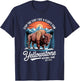 Yellowstone Stop The Car I See A Fluffy Cows Bison T-Shirt - T-Shirt | Navy