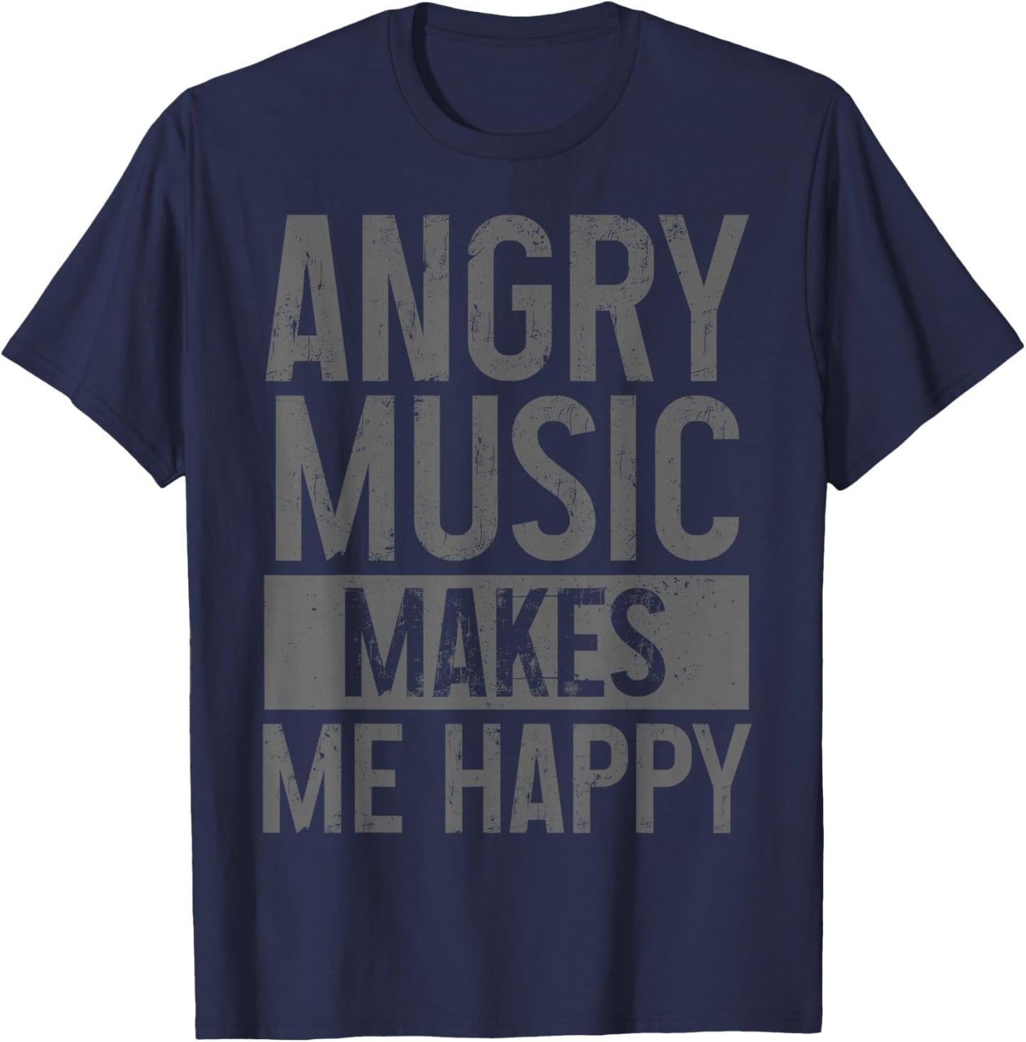 Angry Music Heavy Metal Death Metal Metalhead Metal Fan T-Shirt - T-Shirt | Navy