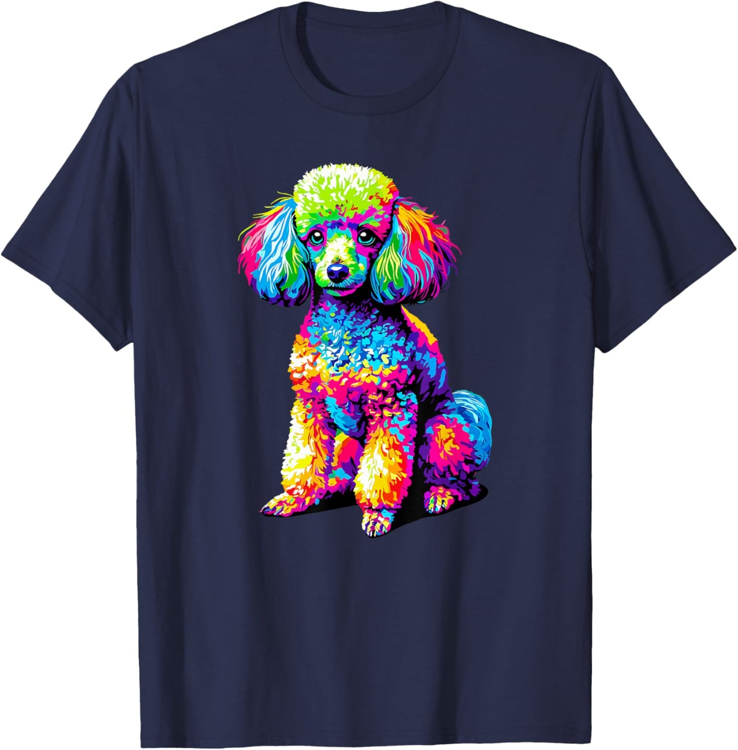 Colorful Pop Art Toy Poodle Dog Toy Poodles T-Shirt - T-Shirt | Navy