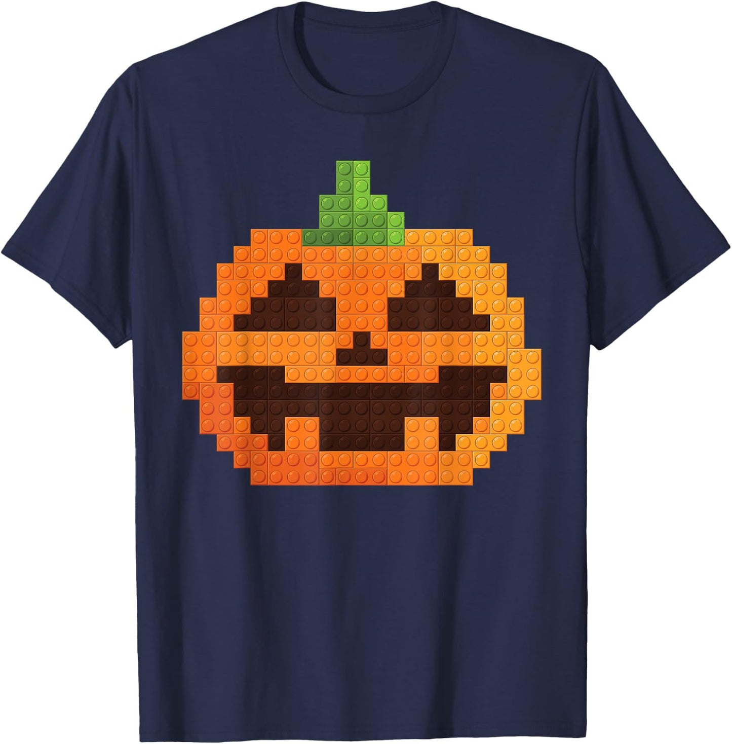 Halloween Master Builder Pumpkin kids Building Blocks Bricks T-Shirt - T-Shirt | Navy