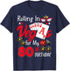 Rolling In Vegas For My 80 Year Old 80th Birthday Las Vegas T-Shirt - T-Shirt | Navy