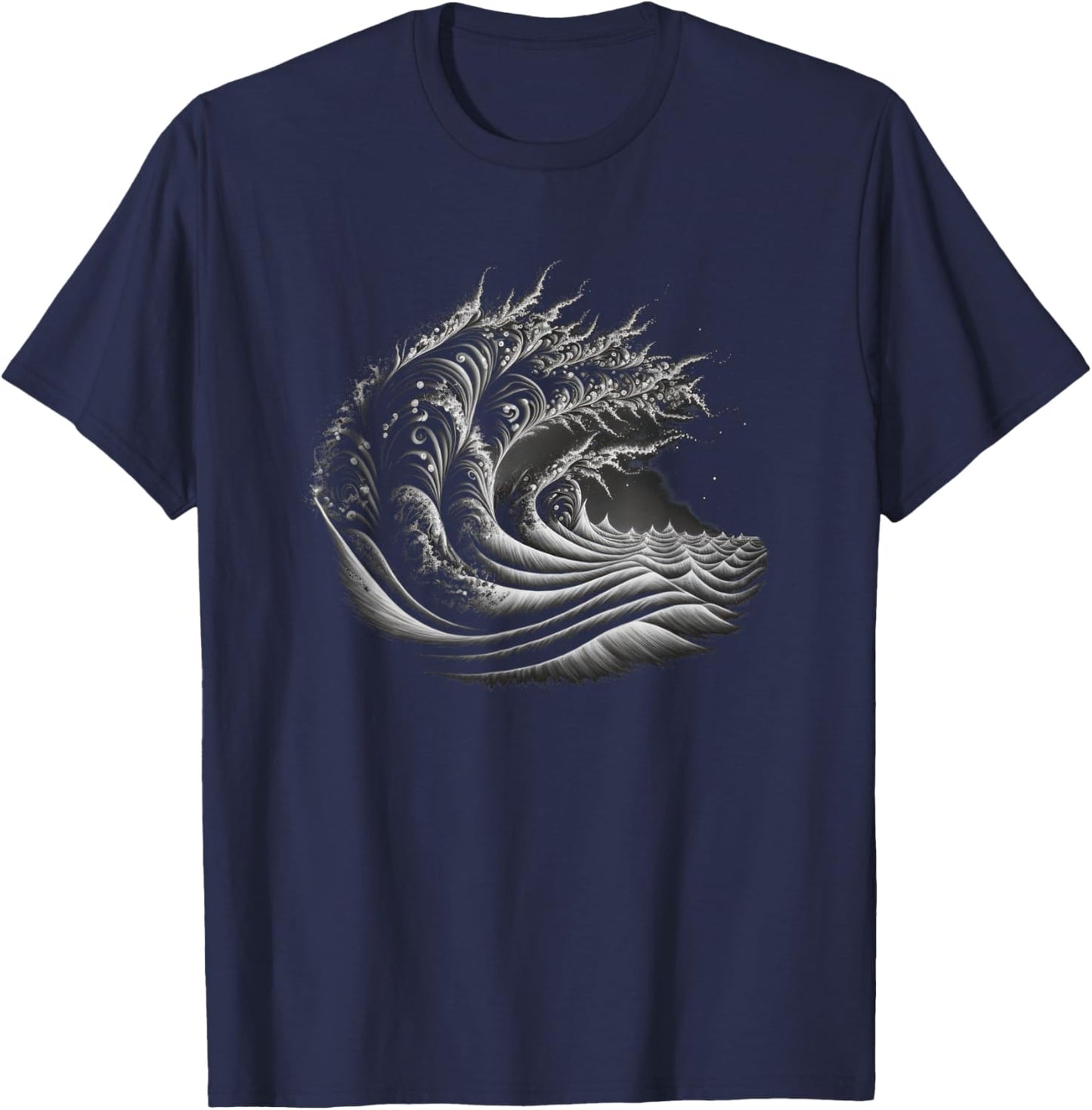 Fibonacci Sequence Wave T-Shirt - T-Shirt | Navy
