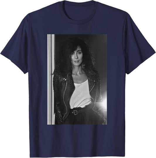 Cher Portrait 1987 I Found Someone Era Moonstruck T-Shirt - T-Shirt | Navy