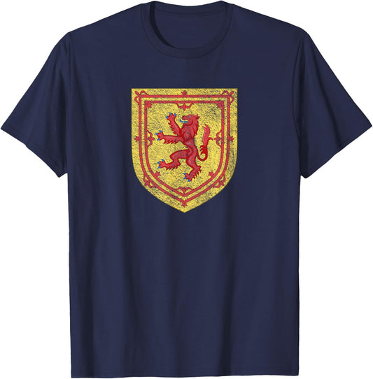 Scottish Lion Emblem Scotland Flag Coat of Arms Independence T-Shirt - T-Shirt | Navy