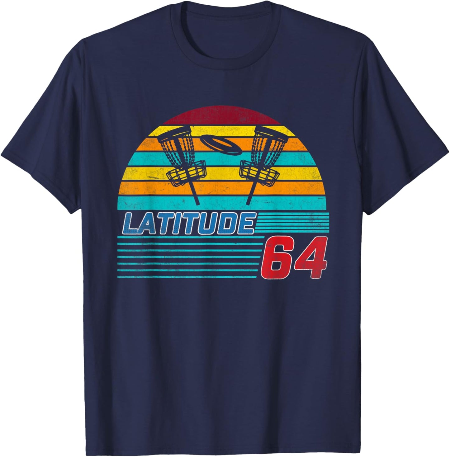 Latitude 64 Disc Golf Retro Vintage Men Women T-Shirt - T-Shirt | Navy