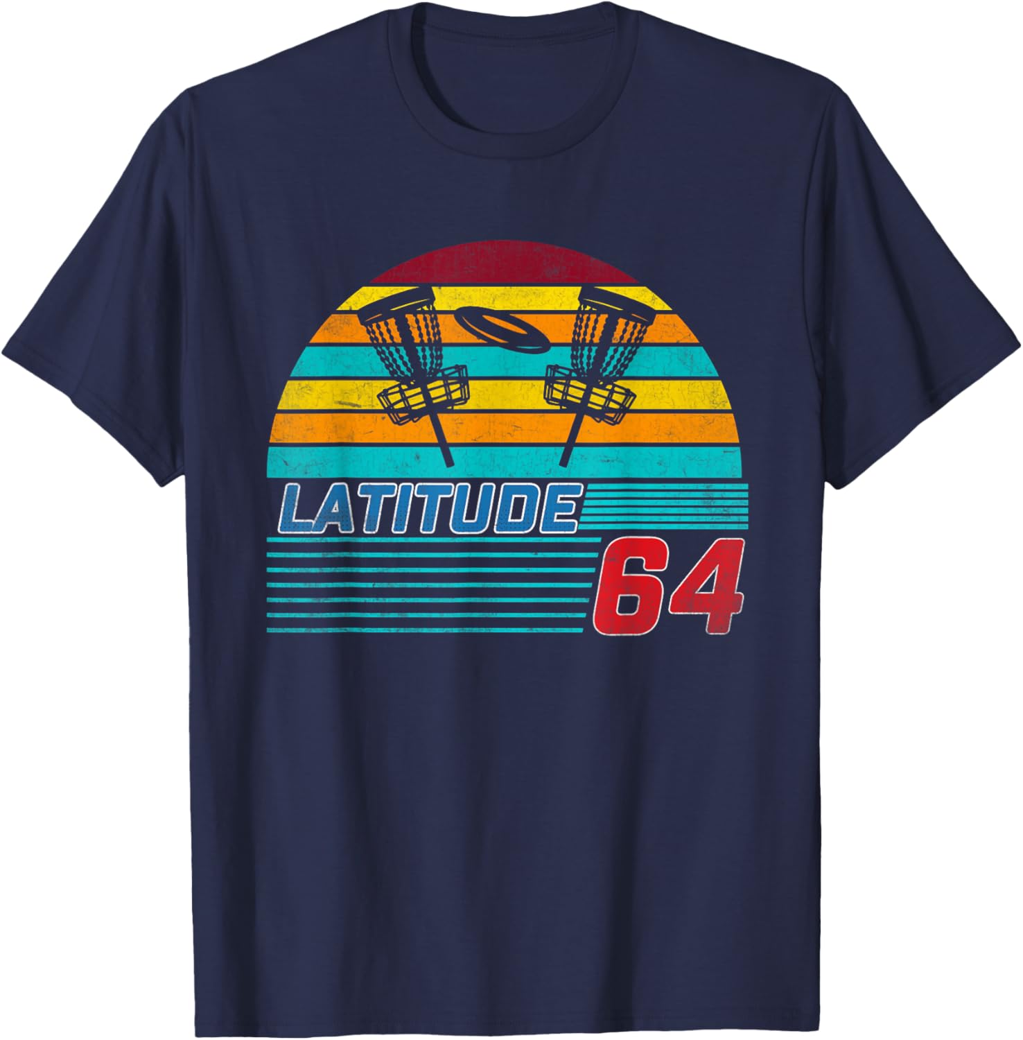Latitude 64 Disc Golf Retro Vintage Men Women T-Shirt - T-Shirt | Navy