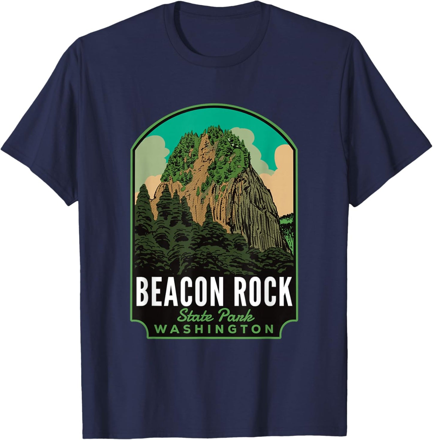 Beacon Rock State Park WA T-Shirt - T-Shirt | Navy