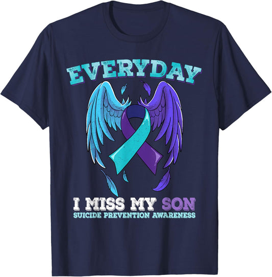 Suicide Prevention Awareness Son T-Shirt - T-Shirt | Navy