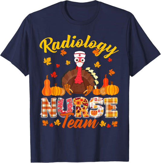 Turkey Radiology Nurse Team Thanksgiving Matching T-Shirt - T-Shirt | Navy