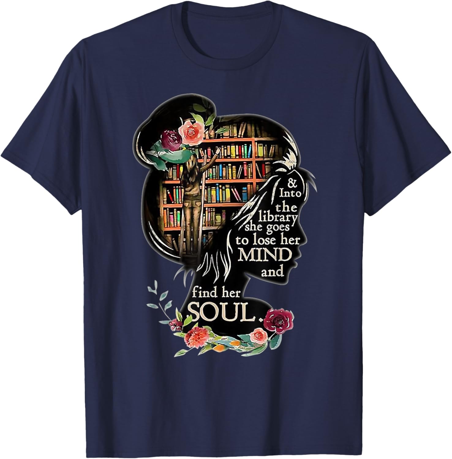 Book Reading Bookworm Book Lover Women Kids Girls Librarian T-Shirt - T-Shirt | Navy