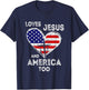 Retro Loves Jesus and America Too God Christian 4th of July T-Shirt - T-Shirt | Navy