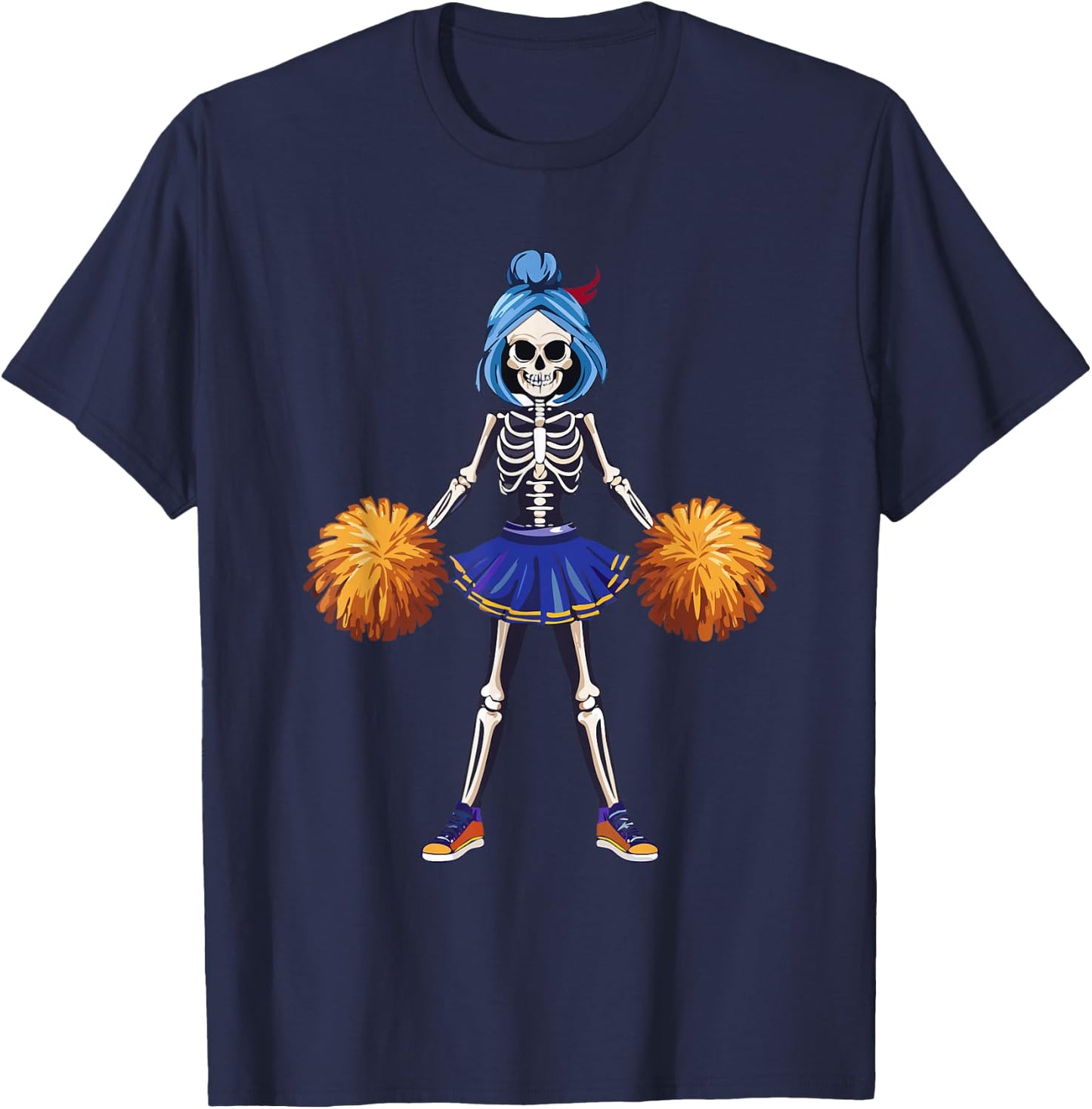 Funny Scary Goth Girl Halloween Cheerleader Costume T-Shirt - T-Shirt | Navy
