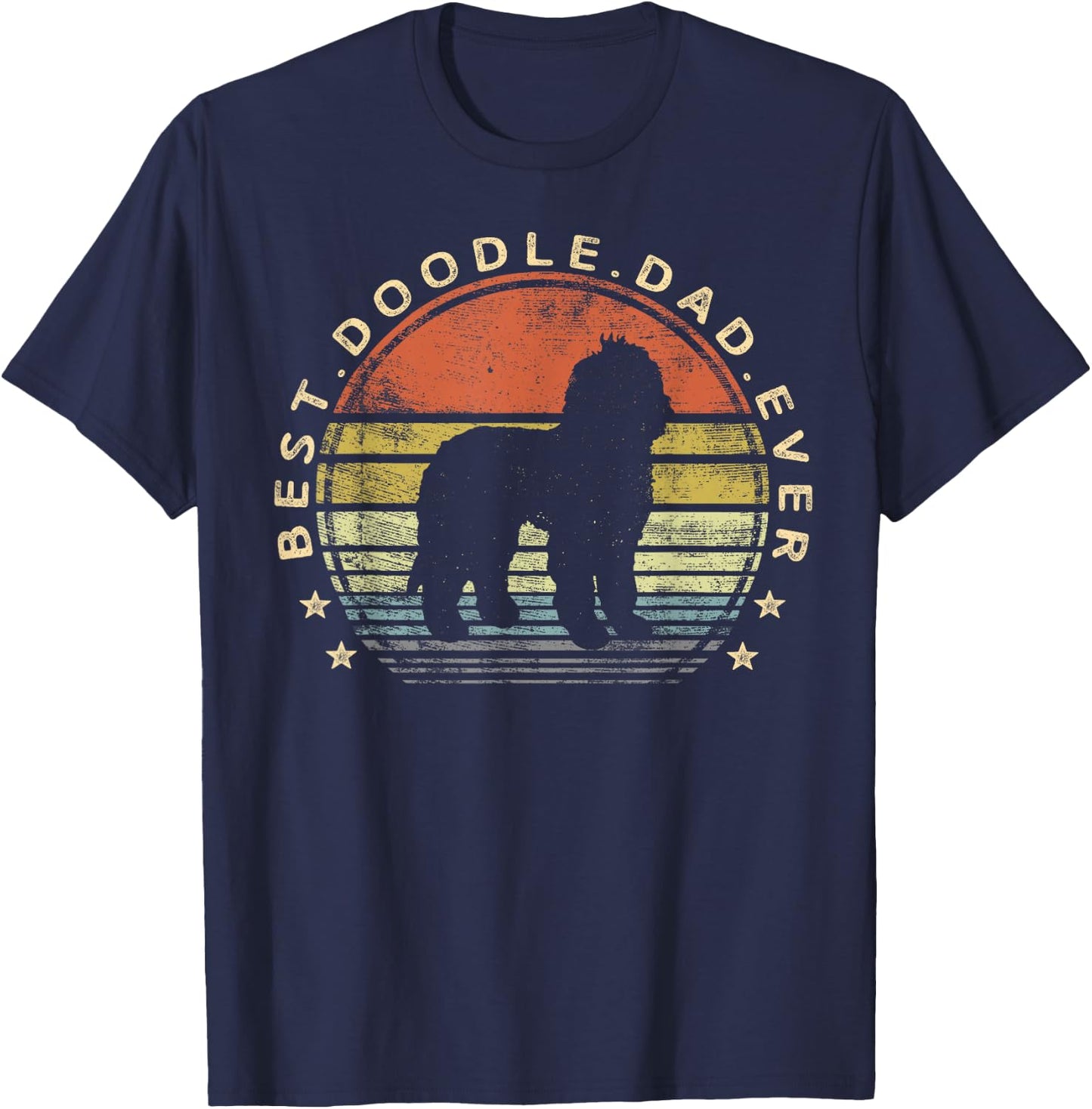 Best Doodle Dad - Dog Lover Owner Labradoodle GoldenDoodle T-Shirt - T-Shirt | Navy