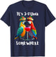 It's 5 O'Clock Somewhere Parrots drinking Cocktails funny T-Shirt - T-Shirt | Navy