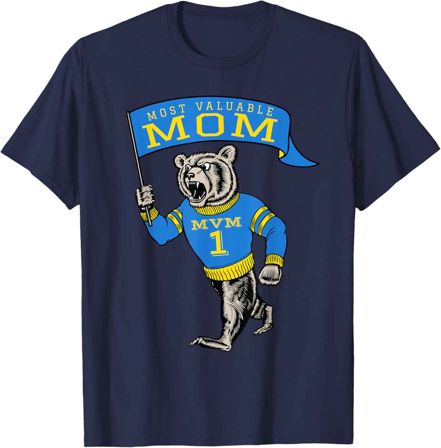 Cute Mom Most Valuable Number 1 Funny Saying T-Shirt - T-Shirt | Navy