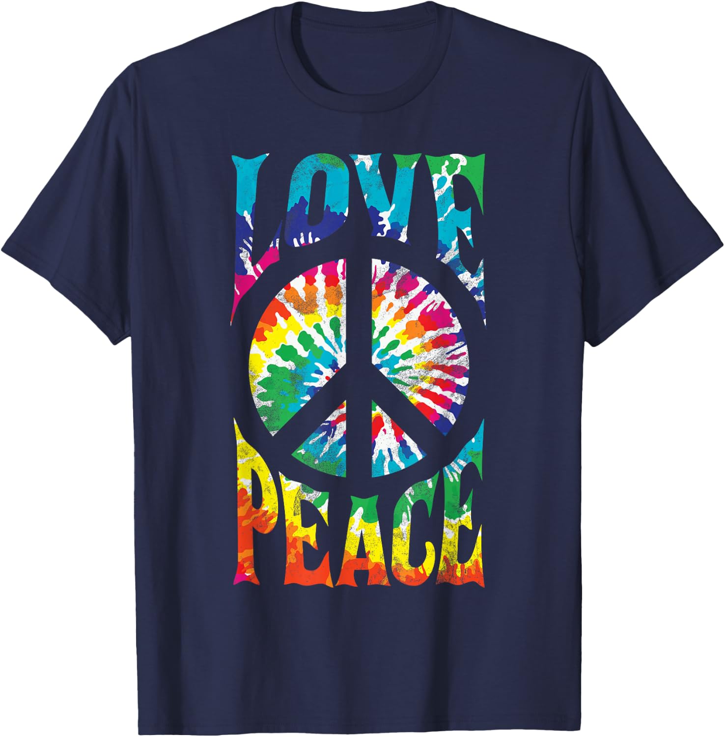 Groovy Tie Dye 70s 80s Retro Hippie Party Design Vintage T-Shirt - T-Shirt | Navy