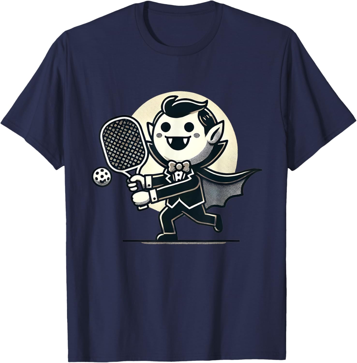 Vampire Pickleball Player Funny Halloween Costume Sports T-Shirt - T-Shirt | Navy