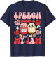 Speech Therapy Pathology is My Jam Candy Heart SLP Valentine T-Shirt - T-Shirt | Navy