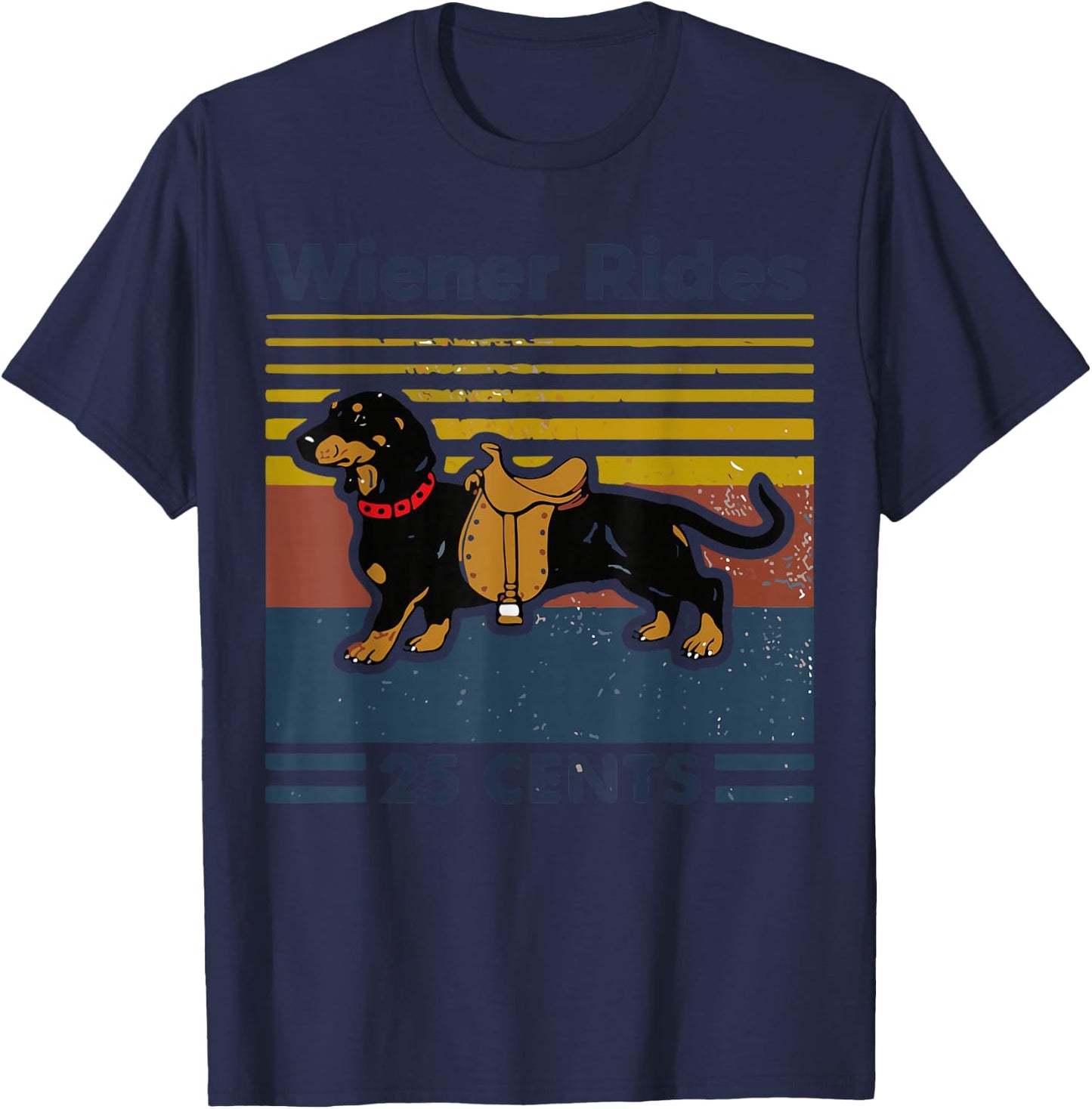 Weiner Rides Dachshund Owner Dog Mom Dad Wiener Dog Joke T-Shirt - T-Shirt | Navy