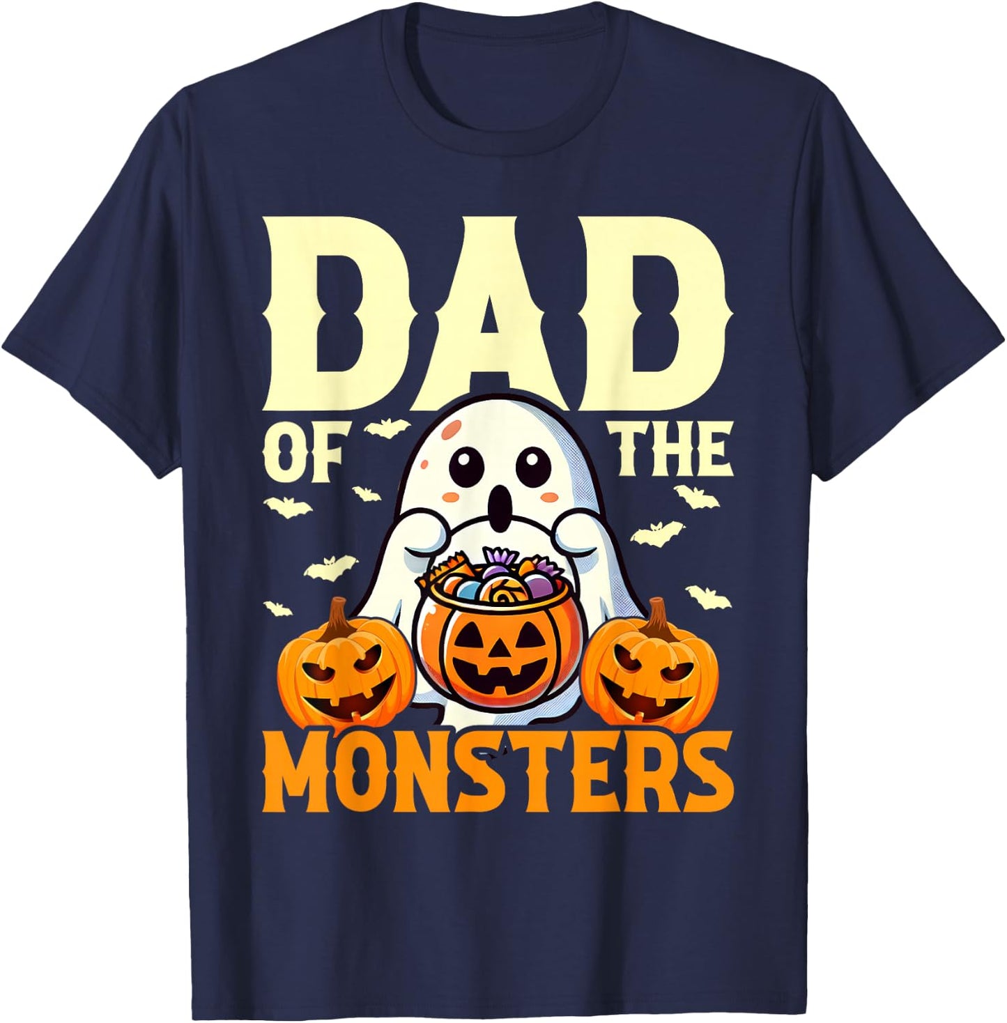 Halloween Dad Of Monsters Funny Family Costume Papa Daddy T-Shirt - T-Shirt | Navy