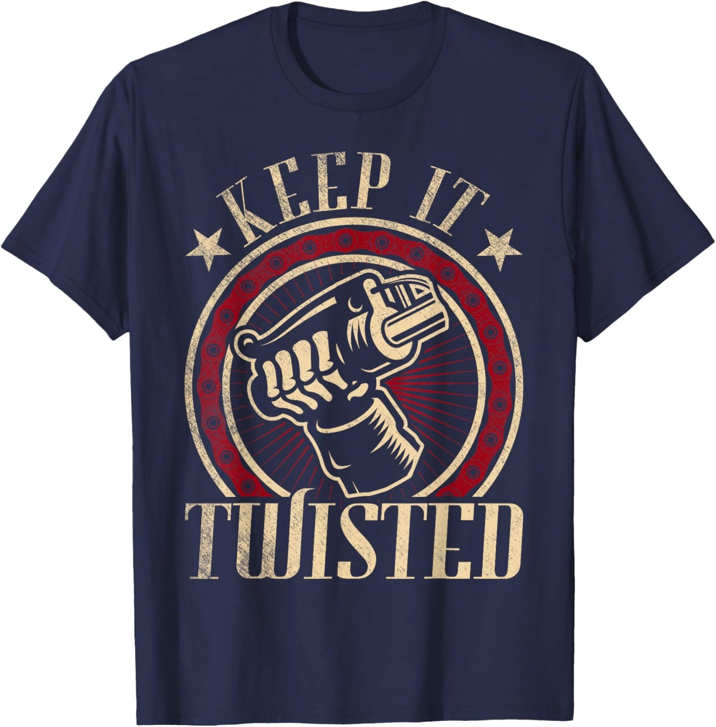Keep It Twisted - Vintage Motorcycle T-Shirt - T-Shirt | Navy