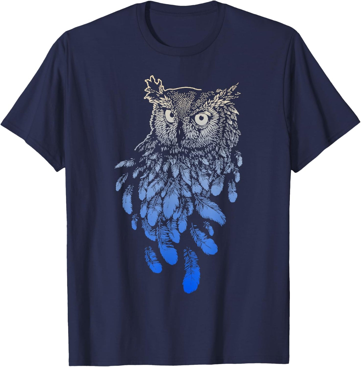 Owl Shirt - Owl Gift Spirit Animal Tribal T-Shirt - T-Shirt | Navy