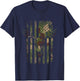 American Flag Camouflage Outdoor Antlers Deer Women Kids Men T-Shirt - T-Shirt | Navy