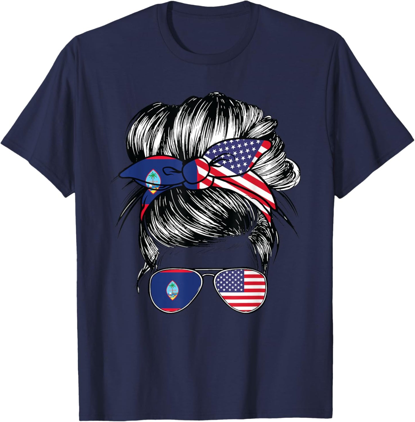 Guam Flag Guamanian Women American USA Heritage Guam T-Shirt - T-Shirt | Navy