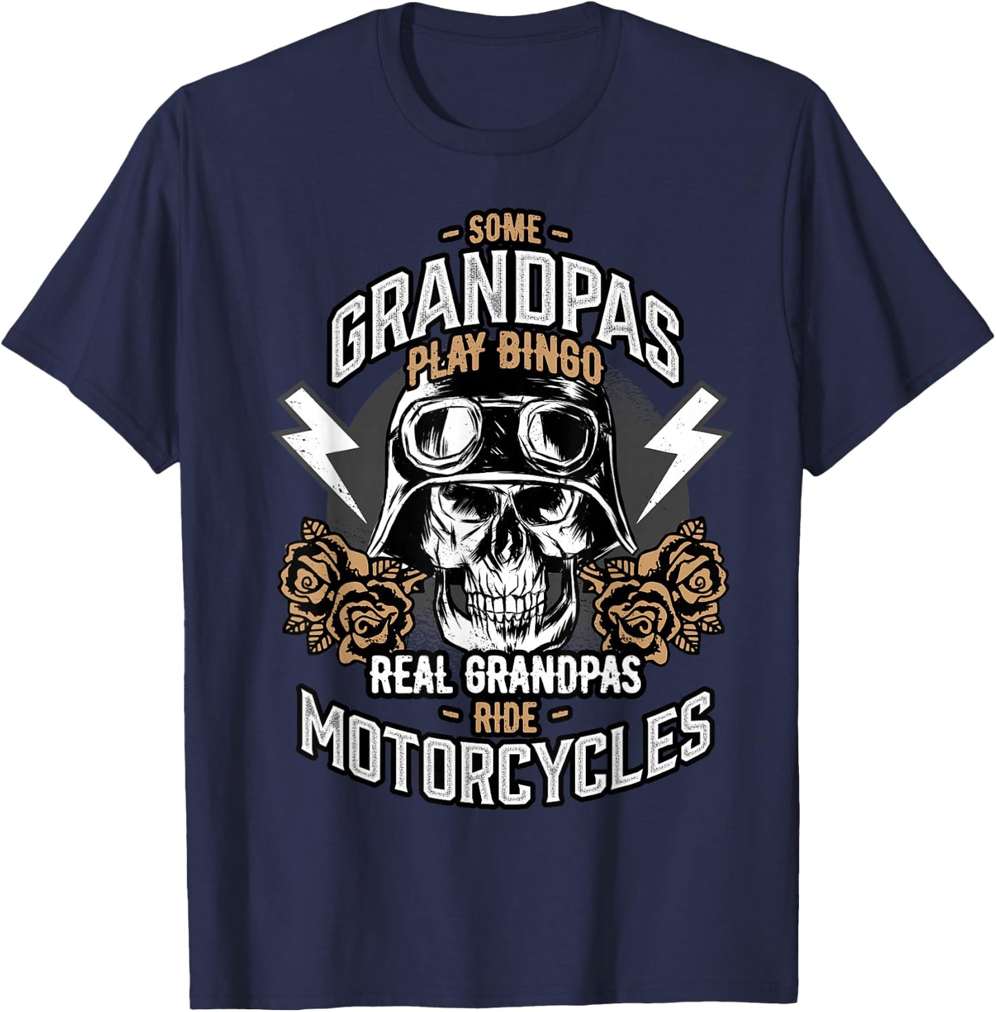 Real Grandpas Ride Motorcycles T-Shirt - T-Shirt | Navy