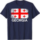 Georgian Flag | Vintage Made In Georgia Gift T-Shirt - T-Shirt | Navy