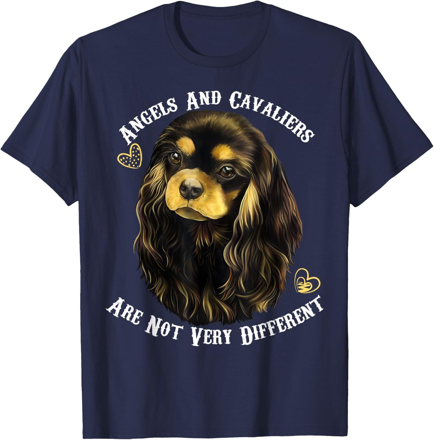 Black and Tan, Cavalier King Charles Spaniel T-Shirt - T-Shirt | Navy