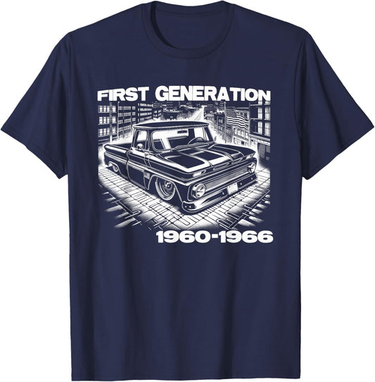 C10 Truck First Generation Custom 10 Classic C10 Truck T-Shirt - T-Shirt | Navy