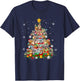 Funny Cute Cute Owls Christmas Tree Xmas Pajamas Gift T-Shirt - T-Shirt | Navy