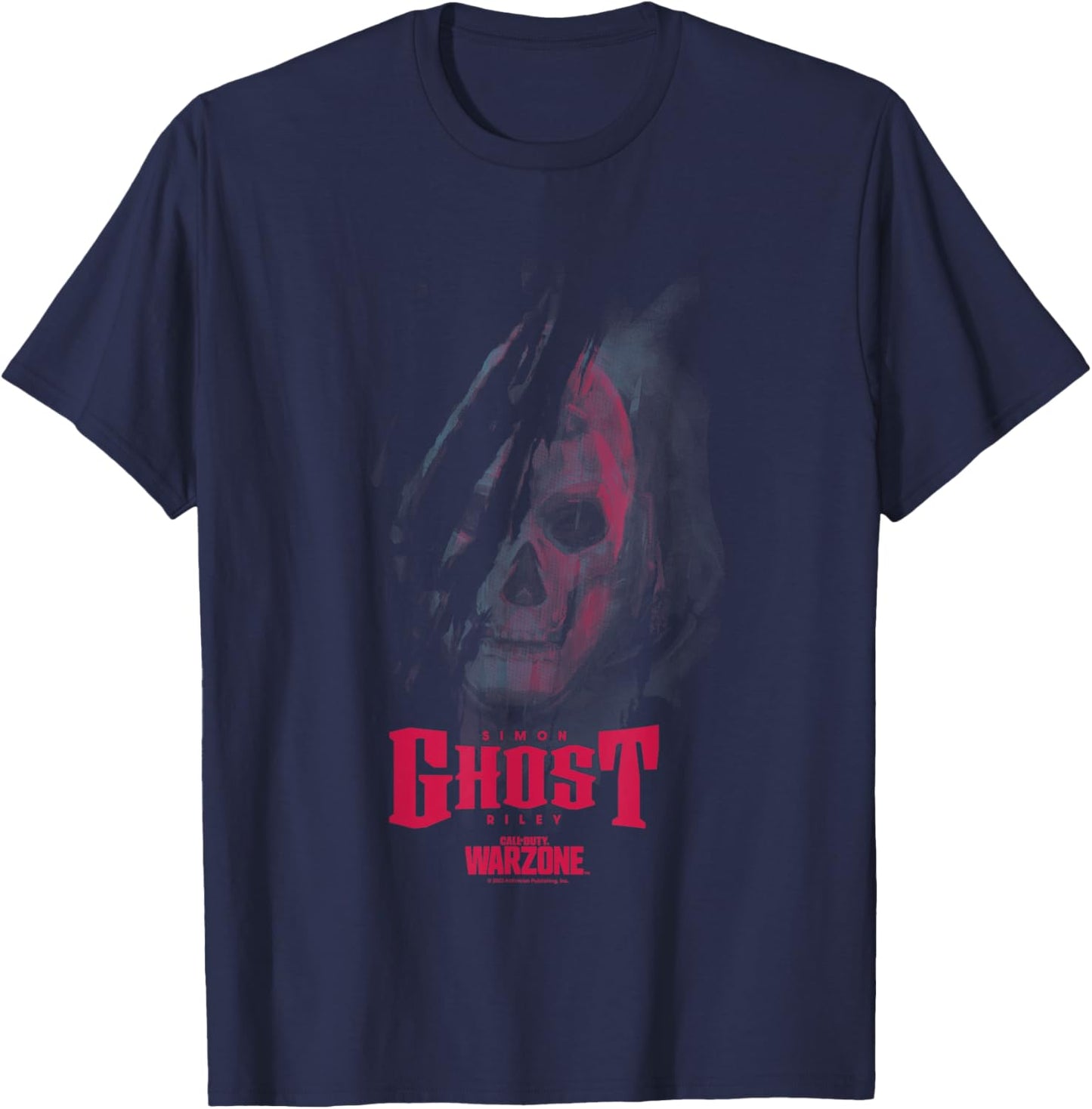 Call of Duty: Warzone Halloween Simon Ghost Riley Face Logo T-Shirt - T-Shirt | Navy