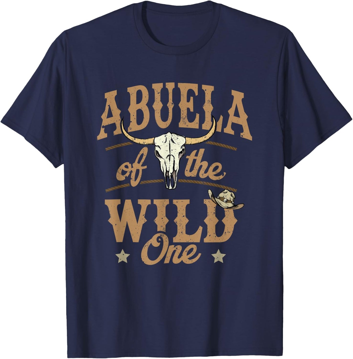 Abuela of The Wild One Cowboy Western Rodeo Party Matching T-Shirt - T-Shirt | Navy