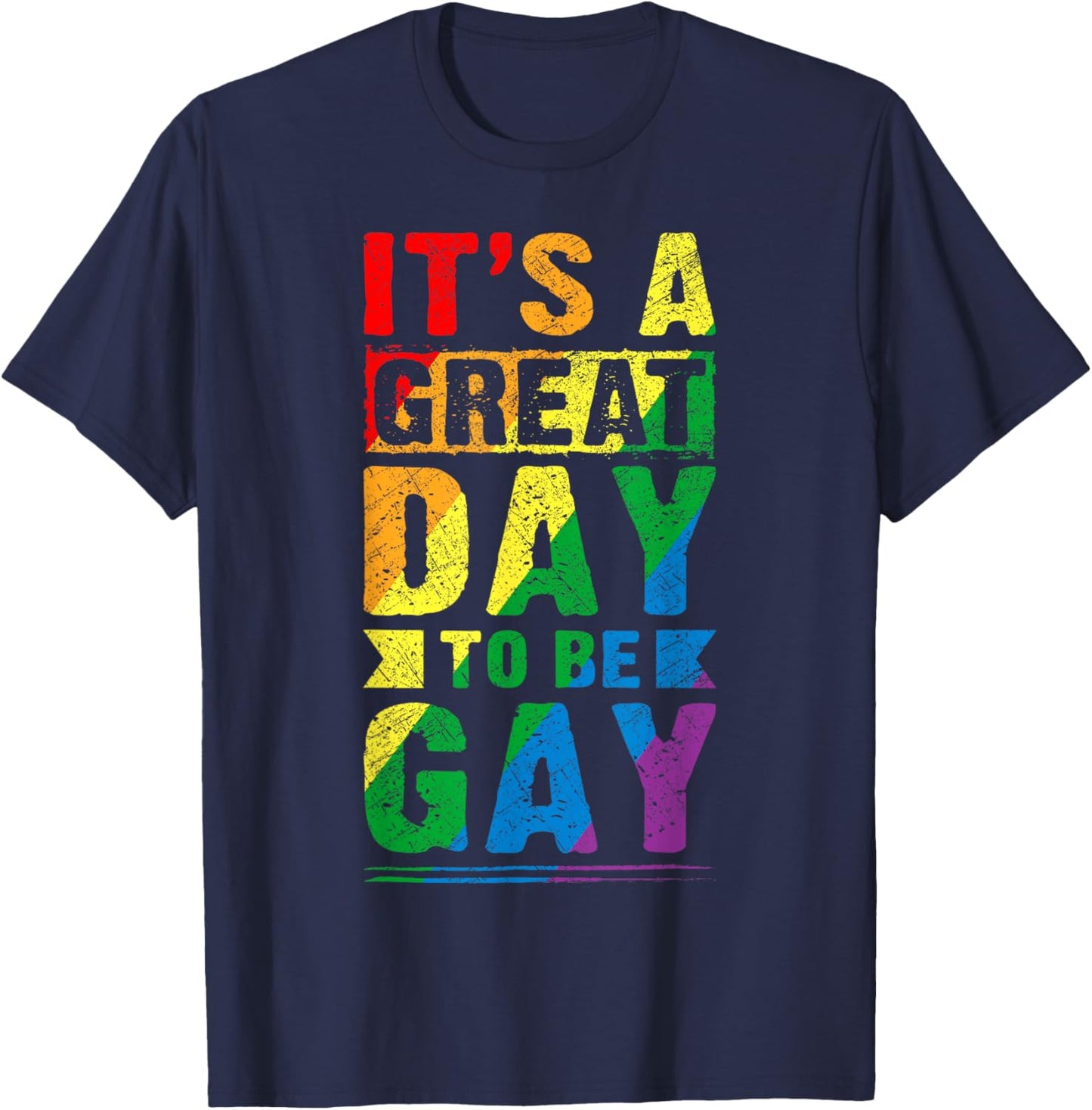 LGBT Spruch, Regenbogen LGBT Pride Flaggenfarben T-Shirt - T-Shirt | Navy