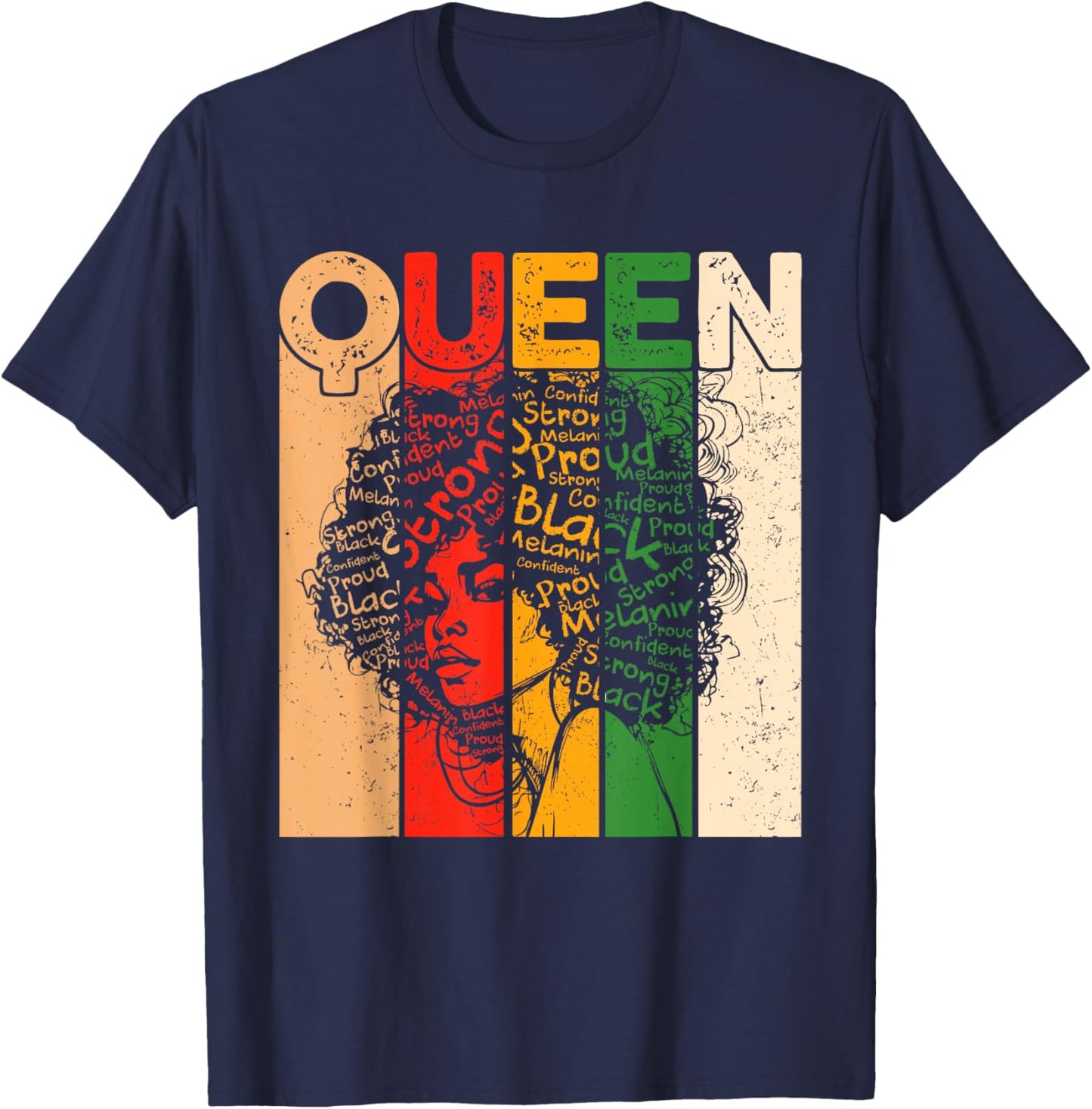 Juneteenth Black History African Queen Freedom 1865 T-Shirt - T-Shirt | Navy