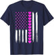 Valentines Love Pink Hearts US American Flag Patriotic Lover T-Shirt - T-Shirt | Navy