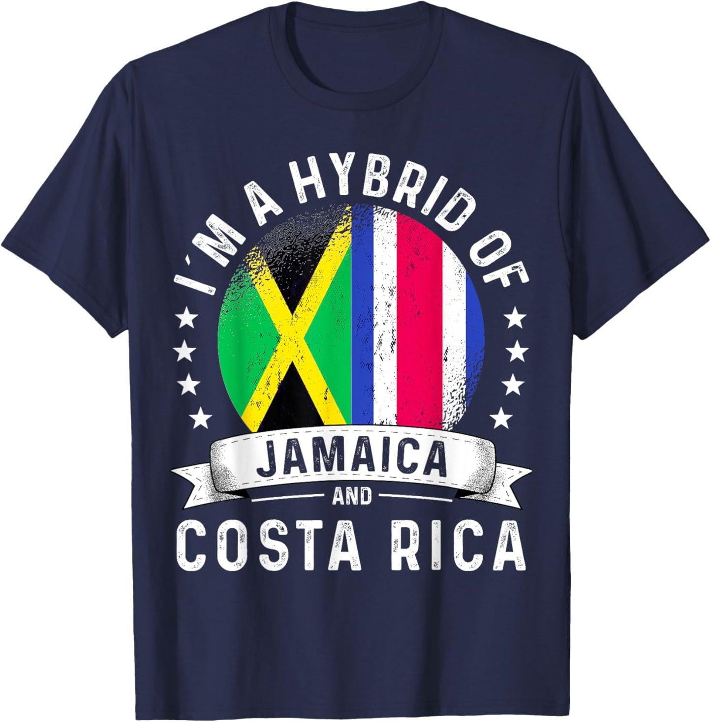 Jamaica Flag Costa Rica Grown Country Costa Rican Flag T-Shirt - T-Shirt | Navy