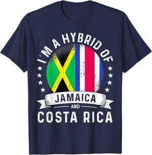 Jamaica Flag Costa Rica Grown Country Costa Rican Flag T-Shirt - T-Shirt | Navy