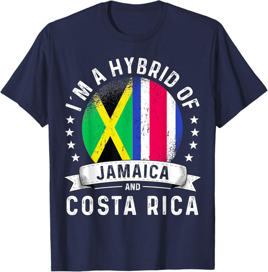 Jamaica Flag Costa Rica Grown Country Costa Rican Flag T-Shirt - T-Shirt | Navy