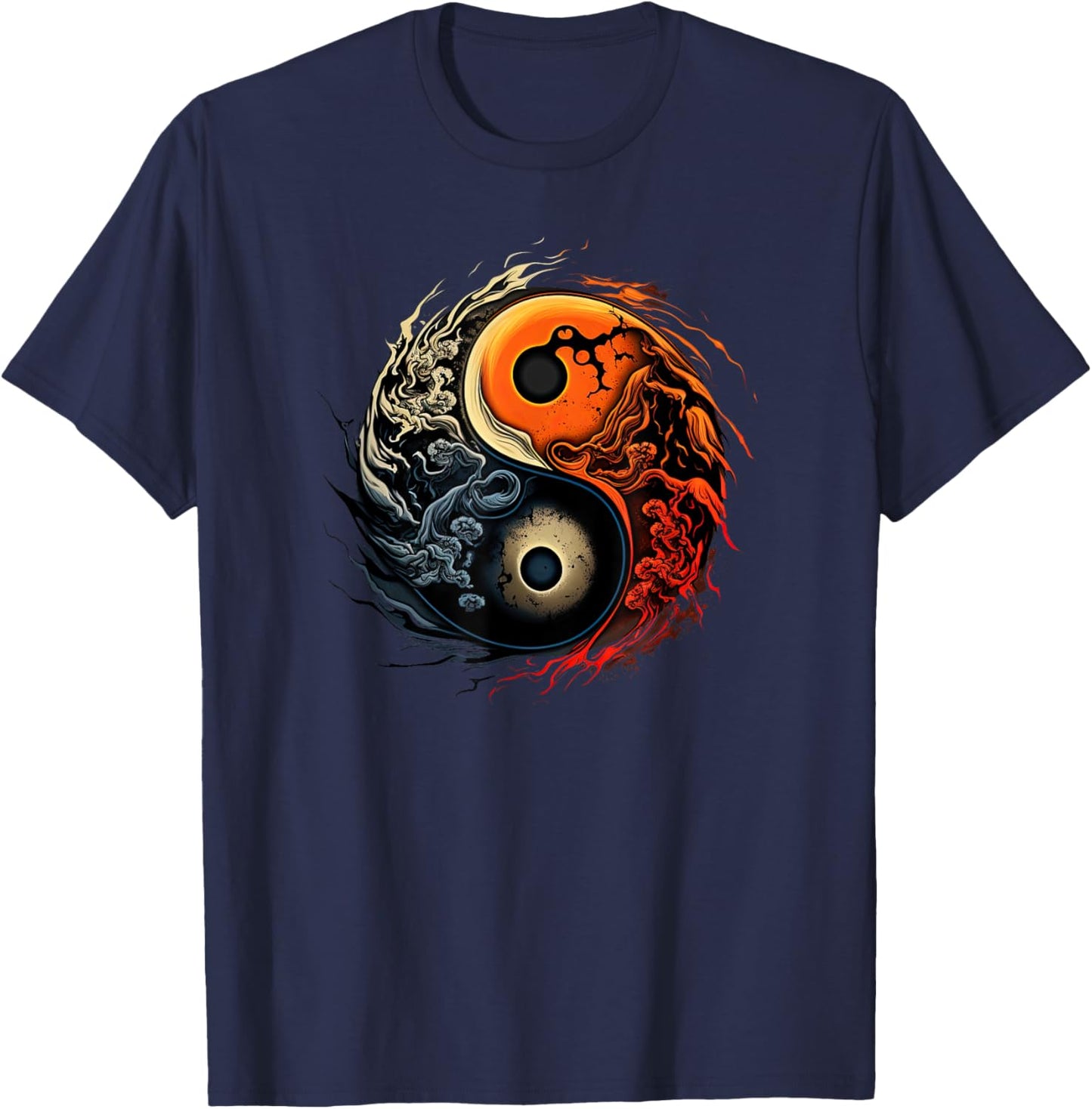 Yinyang Yoga Zen Yin yang Meditation T-Shirt - T-Shirt | Navy