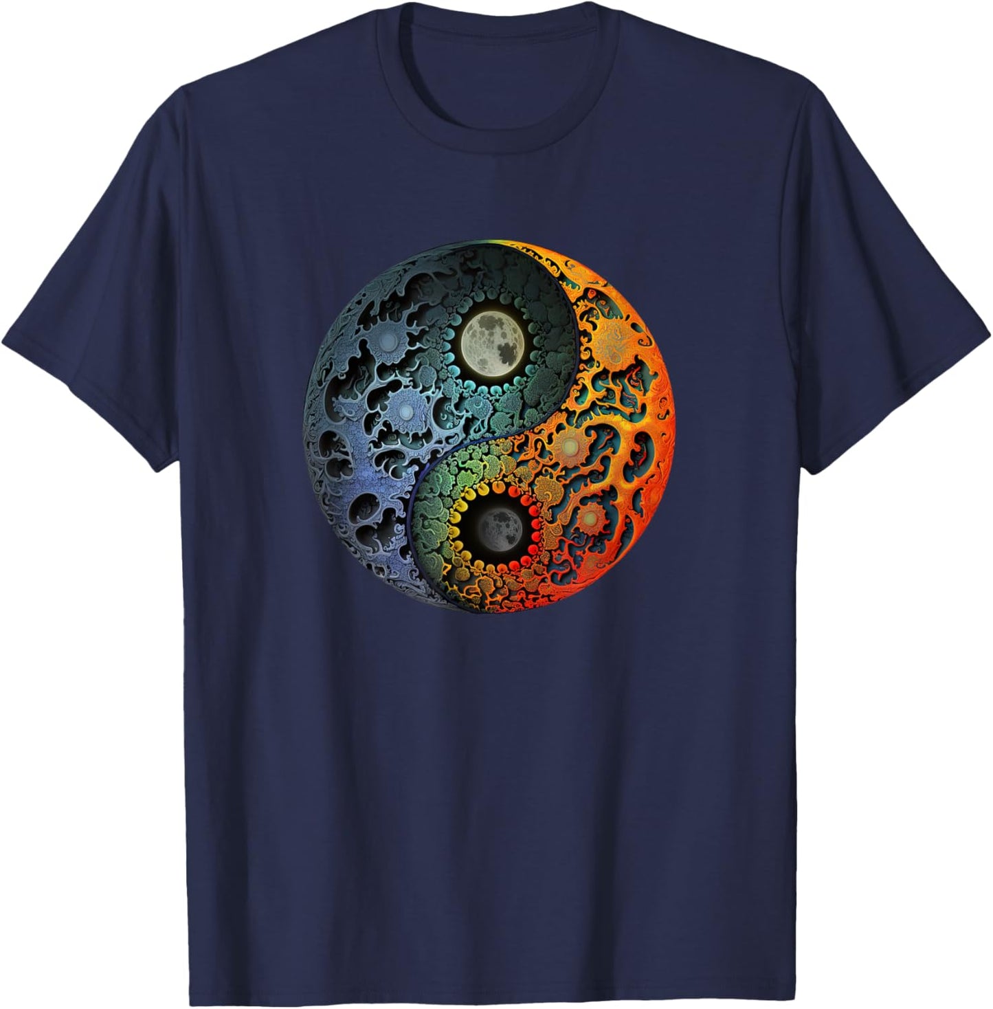 Yinyang Yoga Zen Yin yang Meditation T-Shirt - T-Shirt | Navy