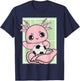 Axolotl With Soccer Plays Football Team Sports T-Shirt - T-Shirt | Navy