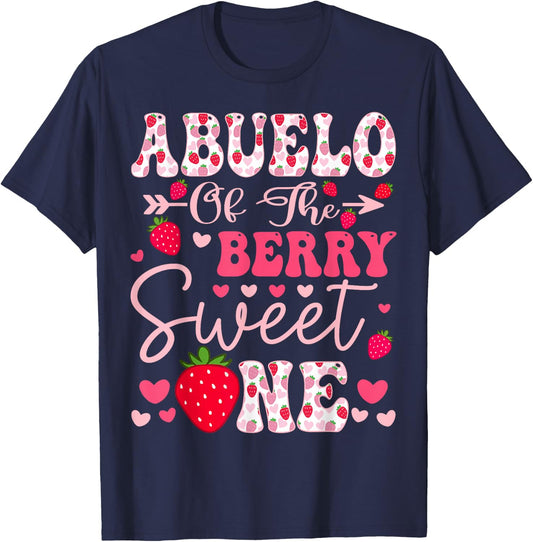 Abuelo Of The Berry Sweet One Strawberry 1St Birthday T-Shirt - T-Shirt | Navy