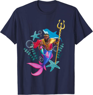Disney Junior's Ariel & King Triton Father and Daughter T-Shirt - T-Shirt | Navy