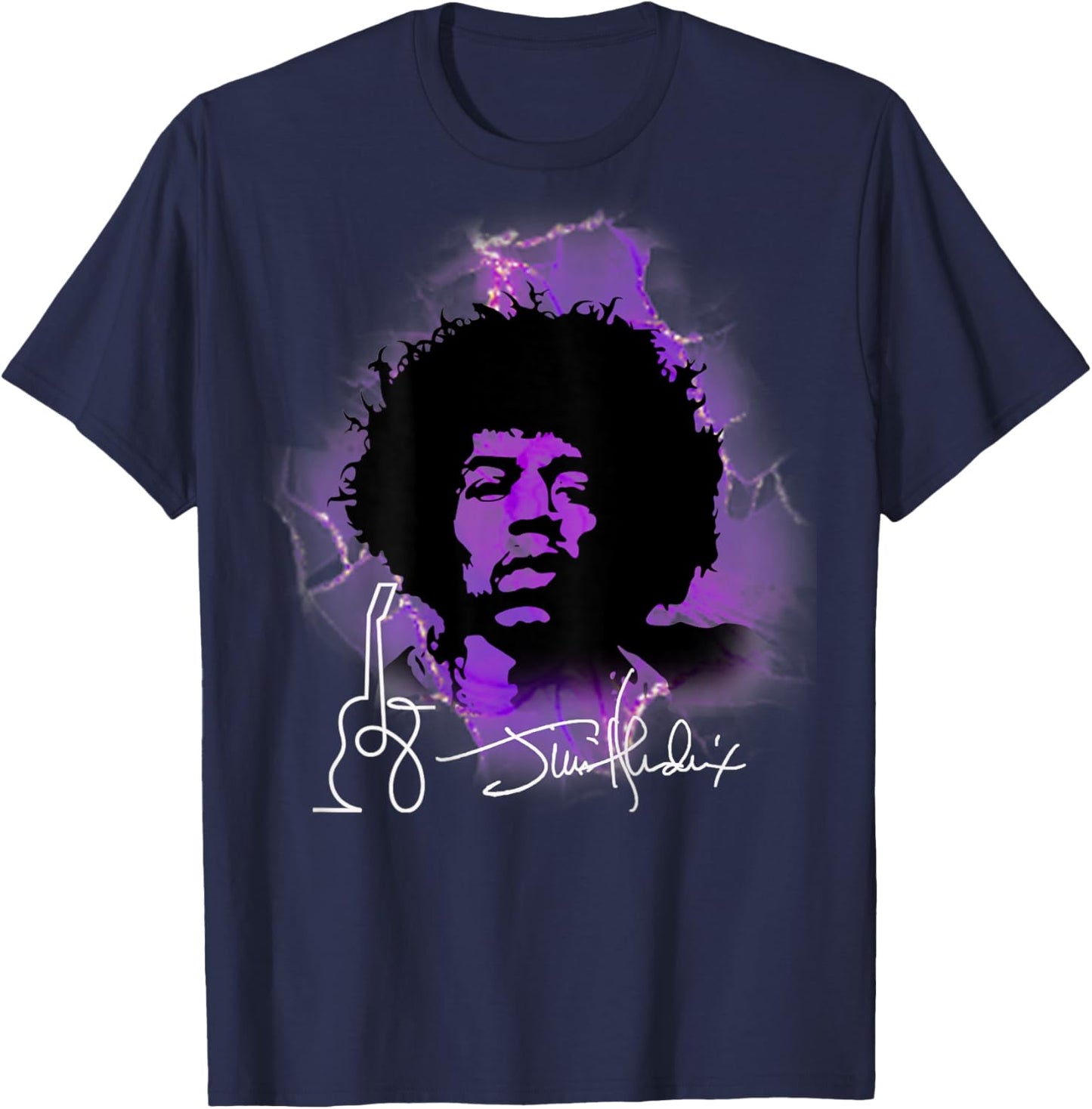 Jimi Hendrix_002_Back Printed T-Shirt - T-Shirt | Navy