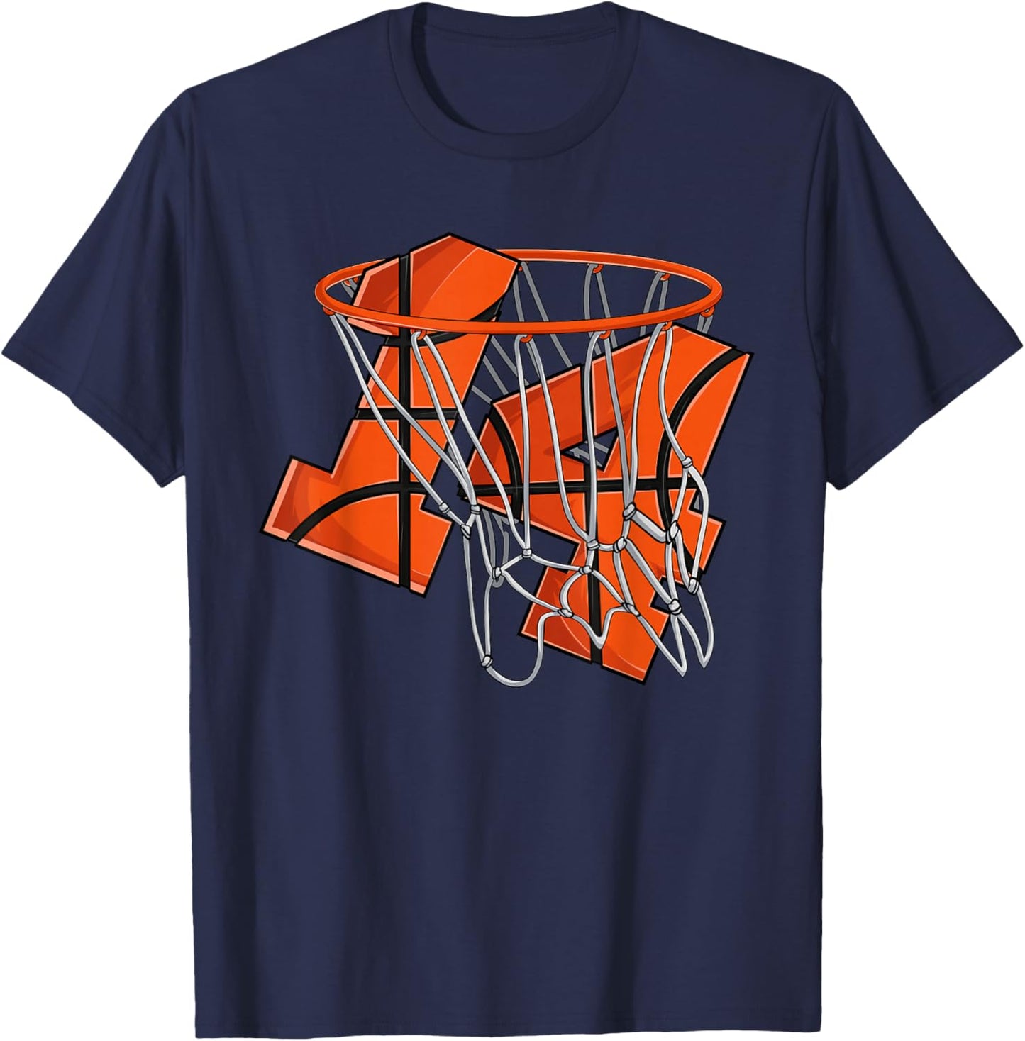 14th Birthday Basketball Shirt Kids, Boys 14 Year Old T-Shirt - T-Shirt | Navy